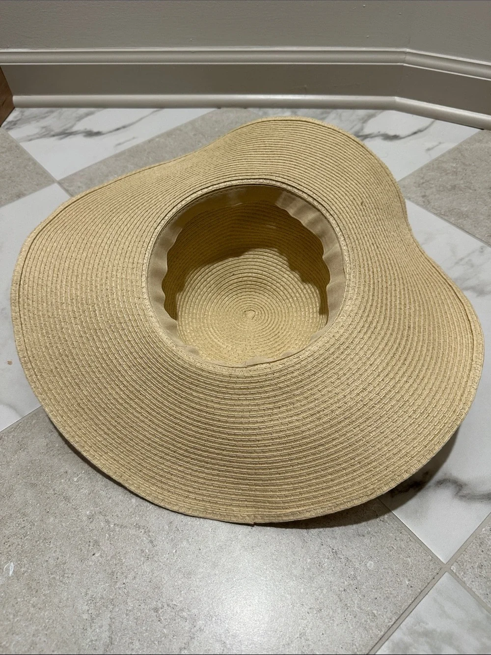 Straw Sun Hat with Pink Pom-Pom Trim